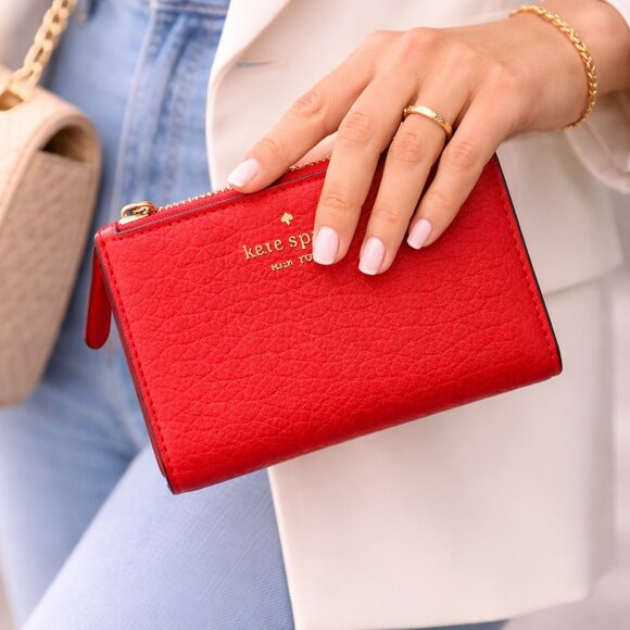 kate spade Handbags - Kate Spade New York Pebbled Leather Wallet – Bright Red
